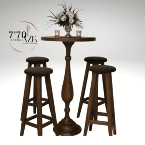 Ahşap Kokteyl Masası Kiralama ve Tay Tüyü Tabure Seti - 7den70 Event