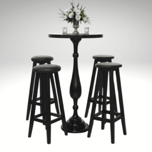 Ahşap Kokteyl Masası Kiralama ve Tay Tüyü Tabure Seti - 7den70 Event