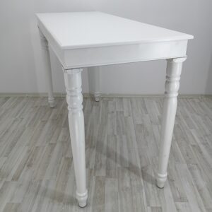 Torna Ayaklı Beyaz Lake Masa - Dresuar ve Kokteyl Konsepti