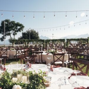 Antalya Hotel SU bahçe düğünü seremoni alanı dekorasyonu