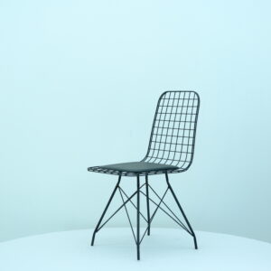Siyah metal tel fuar sandalyesi modern stand ve etkinlik modeli