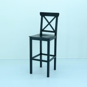 Markiz bar sandalyesi siyah ahşap çapraz sırtlı model