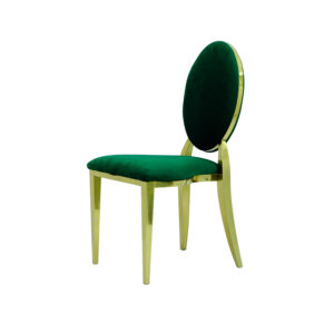 Dior Yeşil Sandalye altın metal iskeletli lüks davet modeli